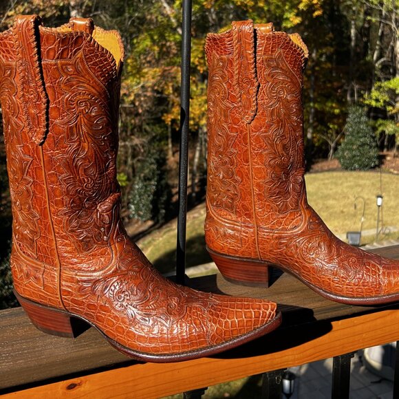 Stallion Goblin Majestic Full Nile Croc. Center Cut w/Tooled Overlays size 11D main image 9
